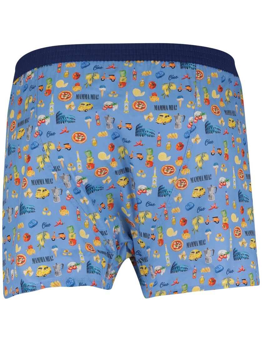 boxershort Mc Alson blauw italiaanse printje normale fit katoen