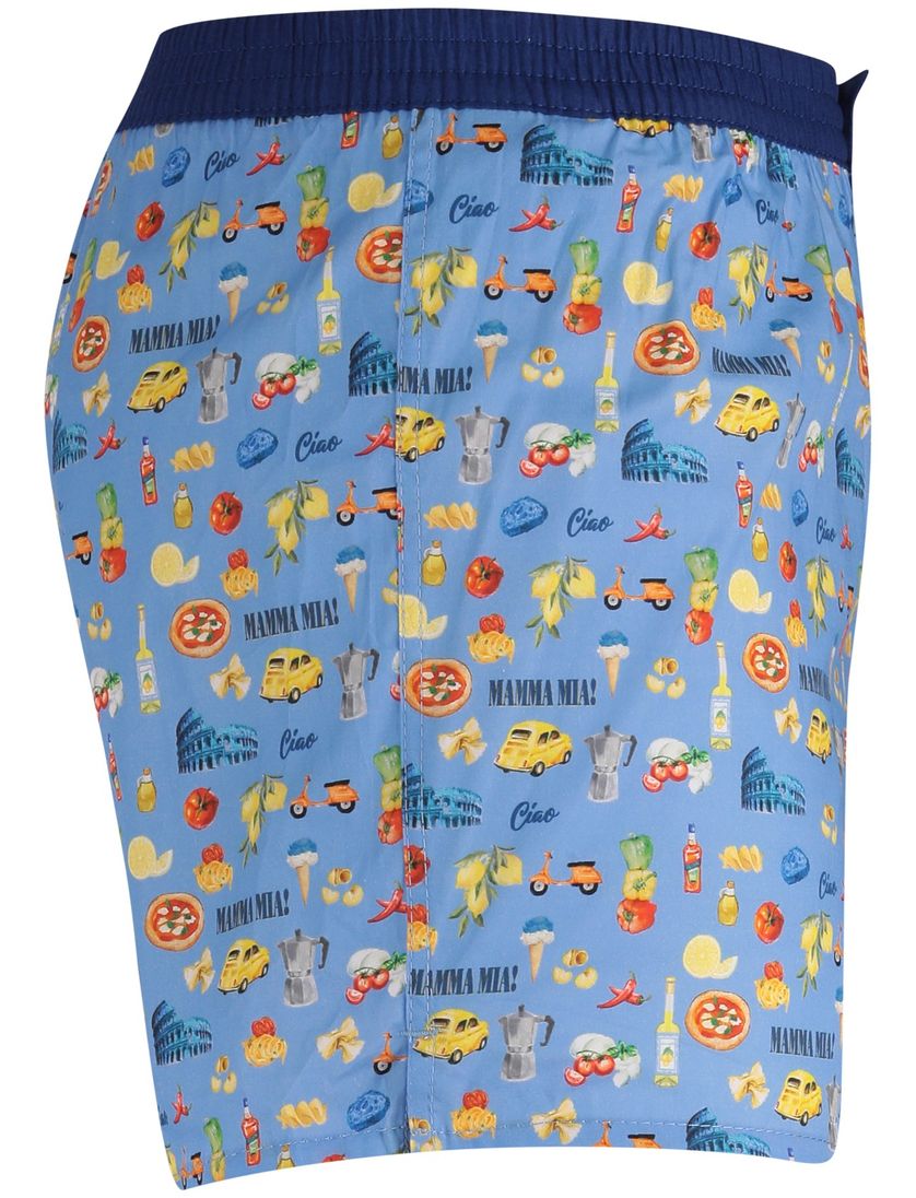 boxershort Mc Alson blauw italiaanse printje normale fit katoen