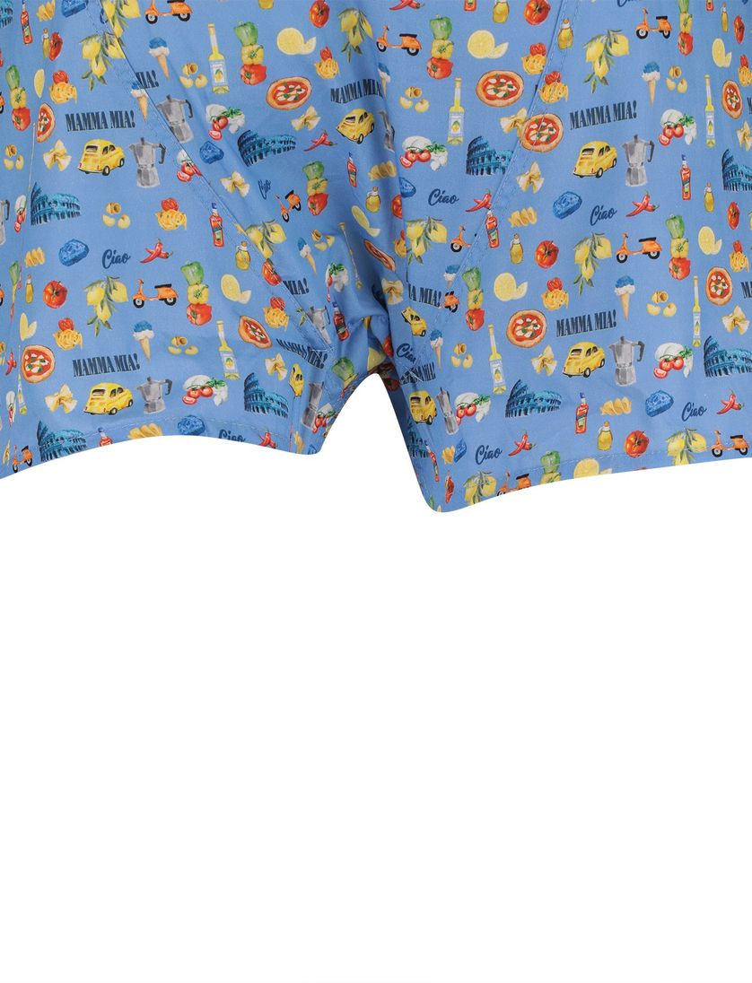 boxershort Mc Alson blauw italiaanse printje normale fit katoen