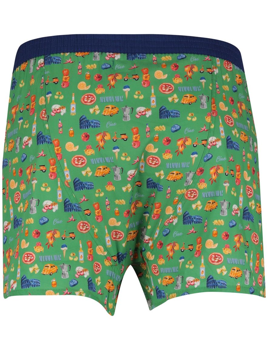 Mc Alson Boxershort groen italie print 100% katoen