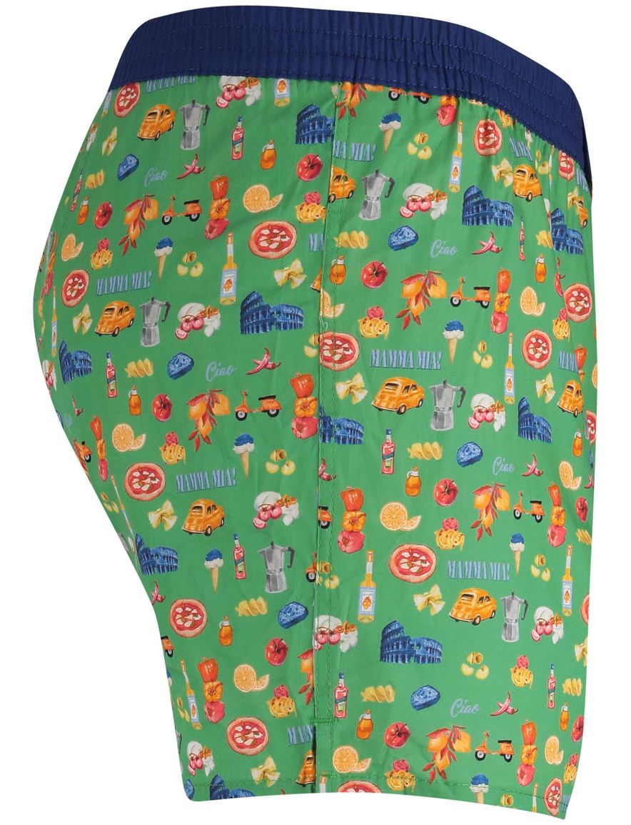 Mc Alson Boxershort groen italie print 100% katoen