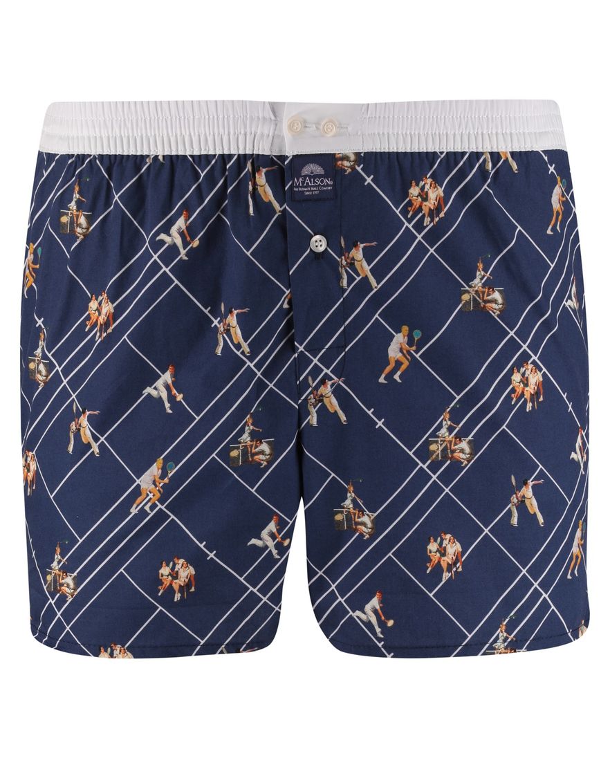 Mc Alson Boxershort donkerblauw tennis print 100% katoen