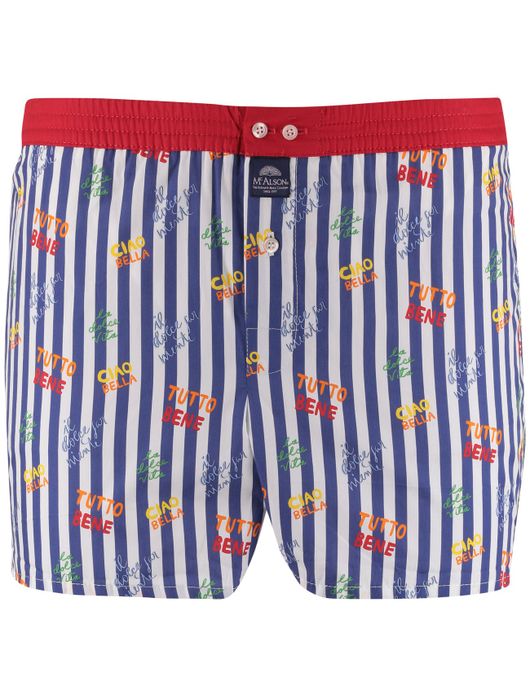 Mc Alson boxershort blauw gestreept met print