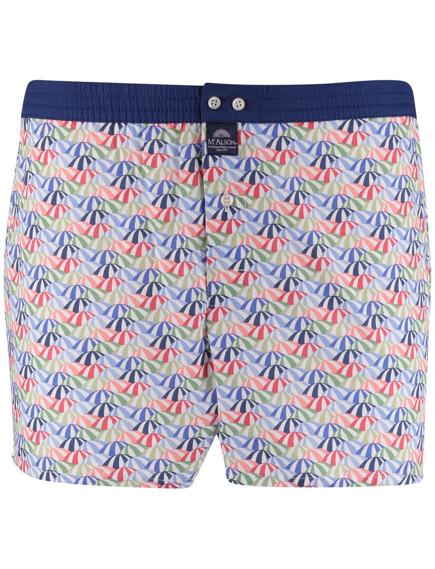 Mc Alson Boxershort blauw groen roze paraplu print katoen