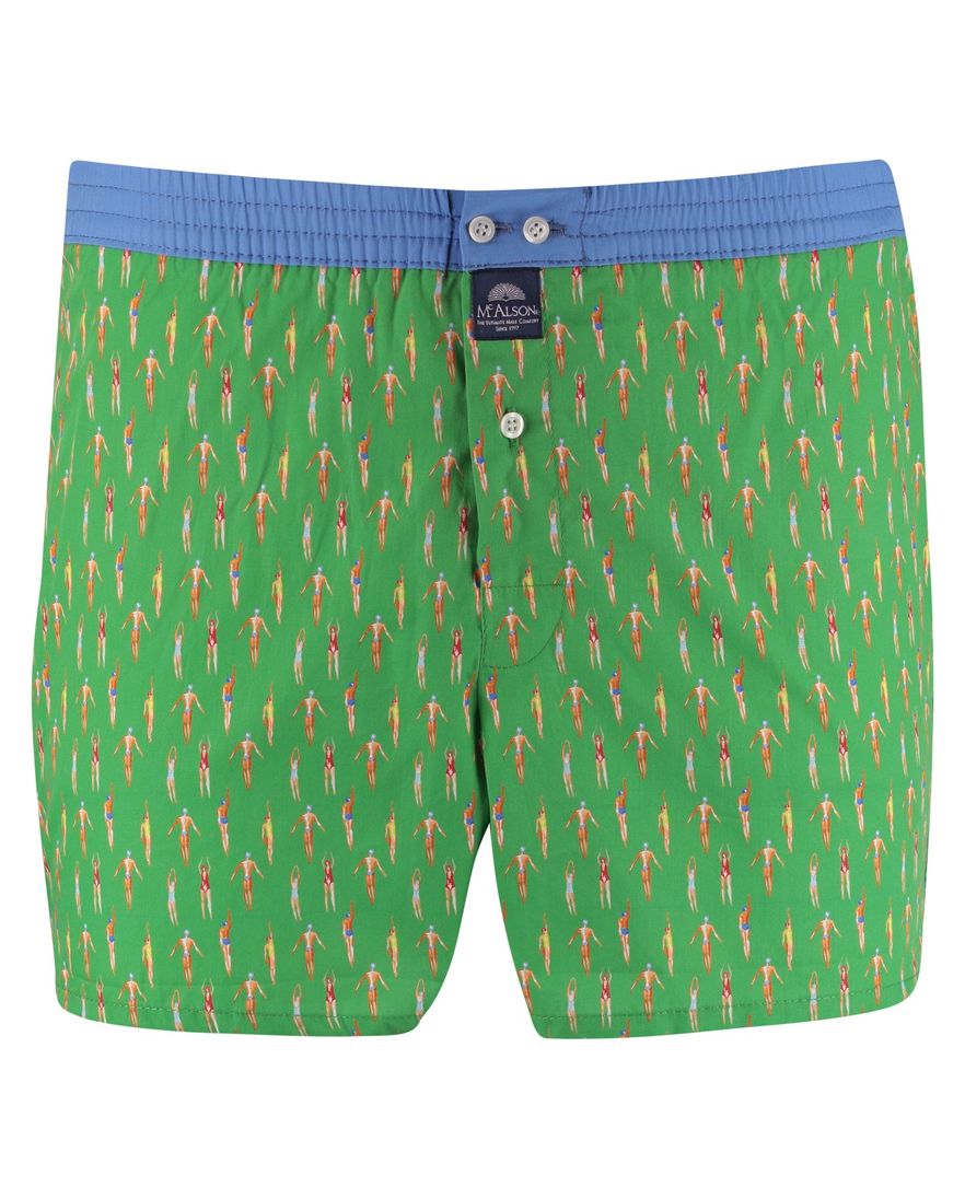 Mc Alson Boxershort groen zwemmen print 100% katoen