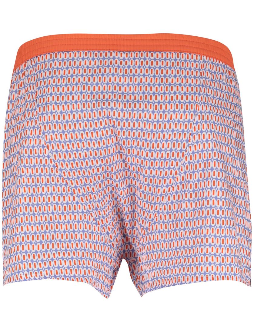 boxershort blauw oranje McAlson print met oranje rand