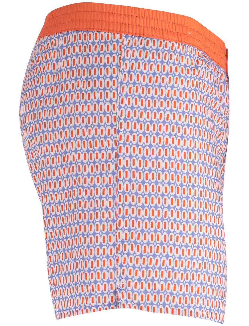 boxershort blauw oranje McAlson print met oranje rand