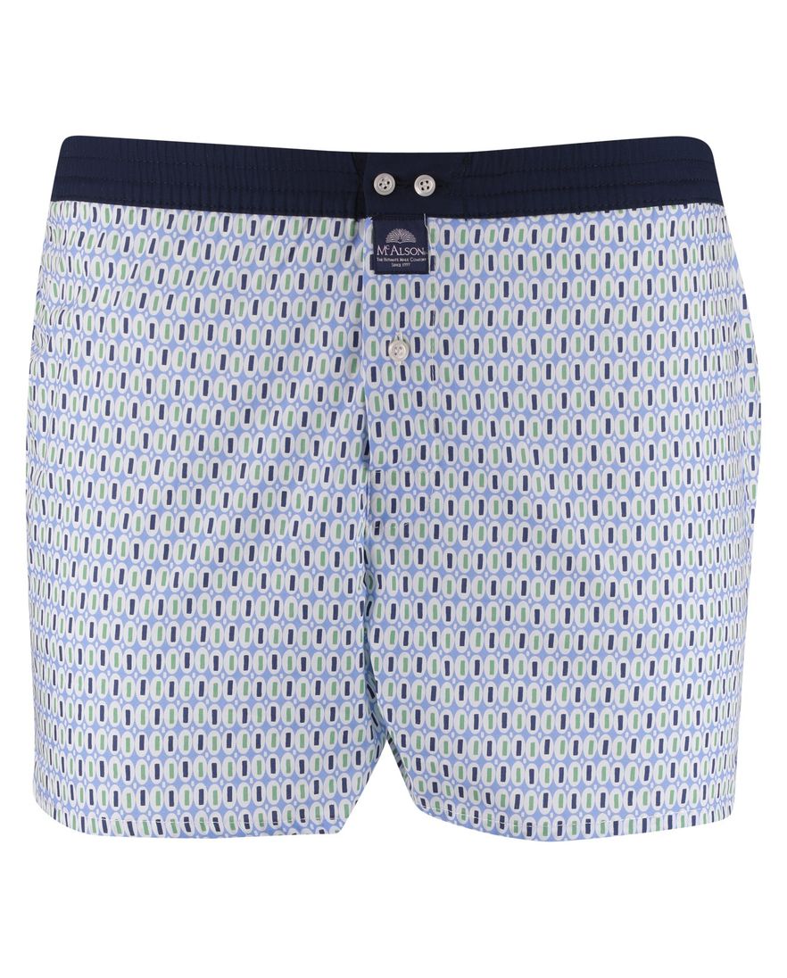 Mc Alson Boxershort lichtblauw groen geprint 100% katoen