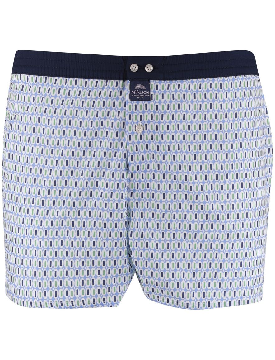Mc Alson Boxershort lichtblauw groen geprint 100% katoen