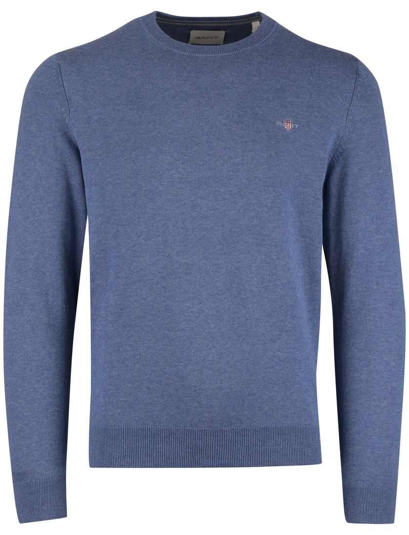 Trui Gant blauw ronde hals normale fit
