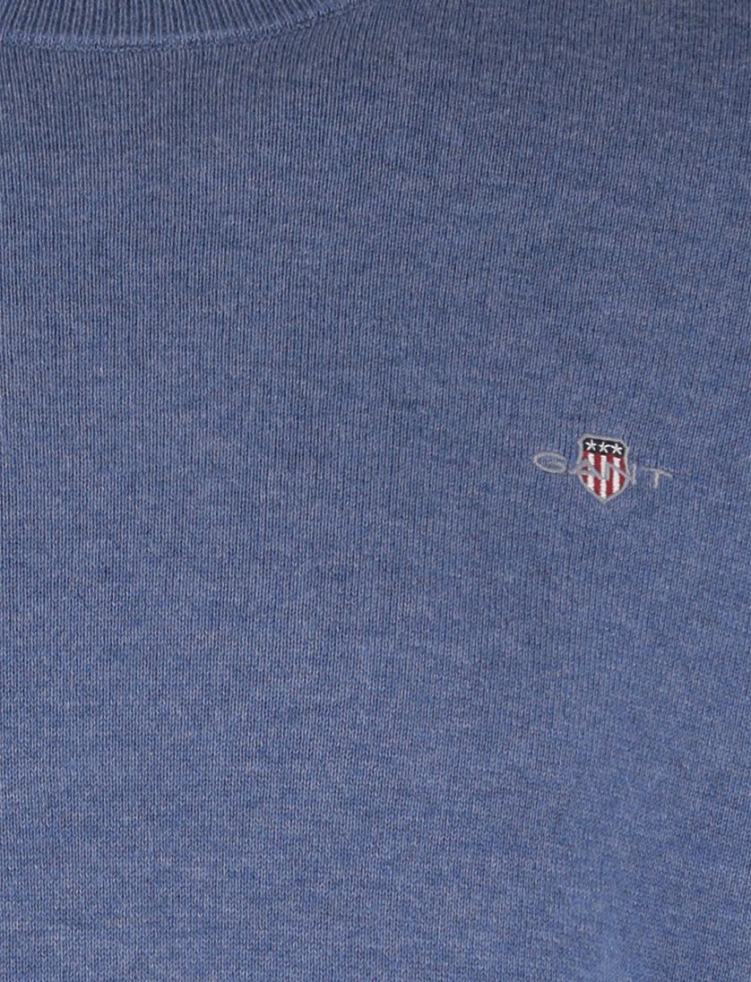 Trui Gant blauw ronde hals normale fit
