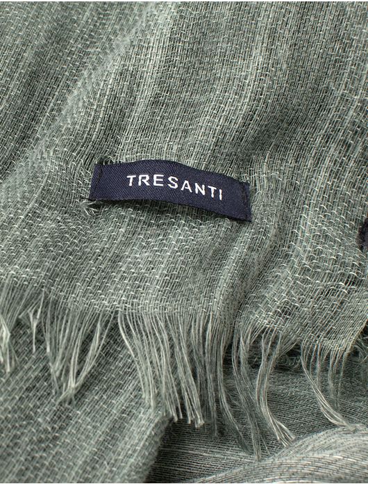 Tresanti sjaal in olijfgroen met franjes