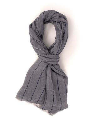 Tresanti Tresanti sjaal in grijs met donkerblauw strepen