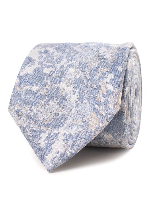 Tresanti das zijde lichtblauw jacquard print