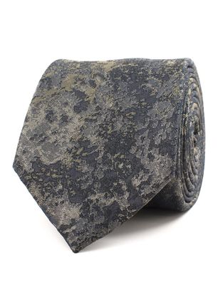 Tresanti Blauw bruine zijden stropdas Tresanti dessin