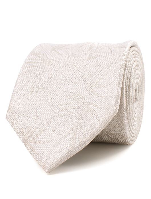 Tresanti stropdas creme jacquard waaiermotief