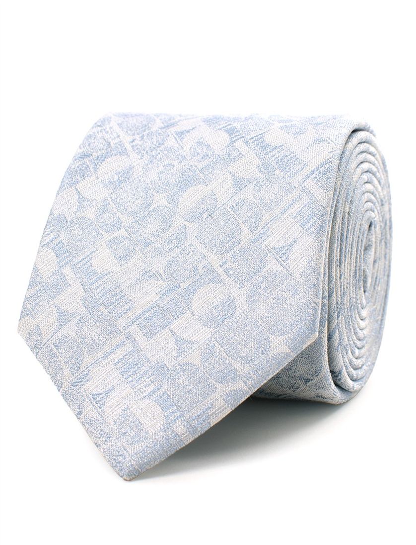 Lichtblauwe zijden stropdas Tresanti structuur