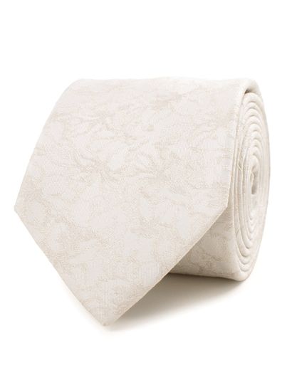 Tresanti Tresanti stropdas ivoor met subtiel ingeweven dessin