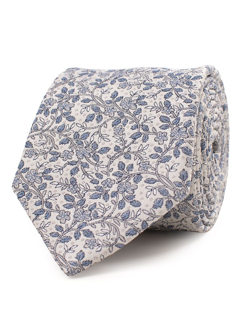 Tresanti stropdas van zijde met blauw rankmotief