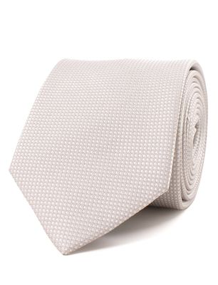 Tresanti Tresanti zijden stropdas beige met fijn structuurdessin