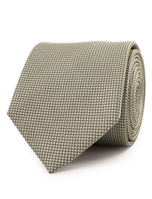 Tresanti Tresanti zijden stropdas olijfgroen met micro dessin