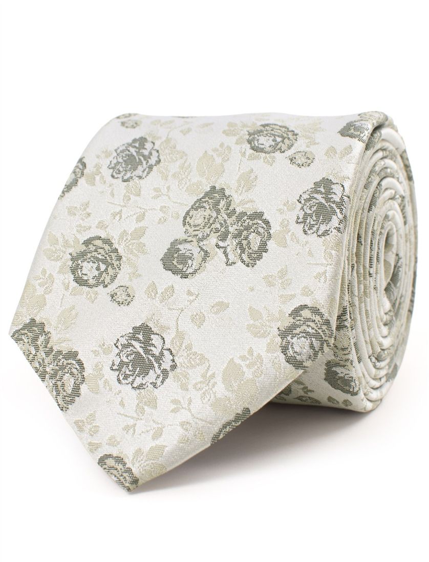 Tresanti stropdas van zijde met groen bloemendessin