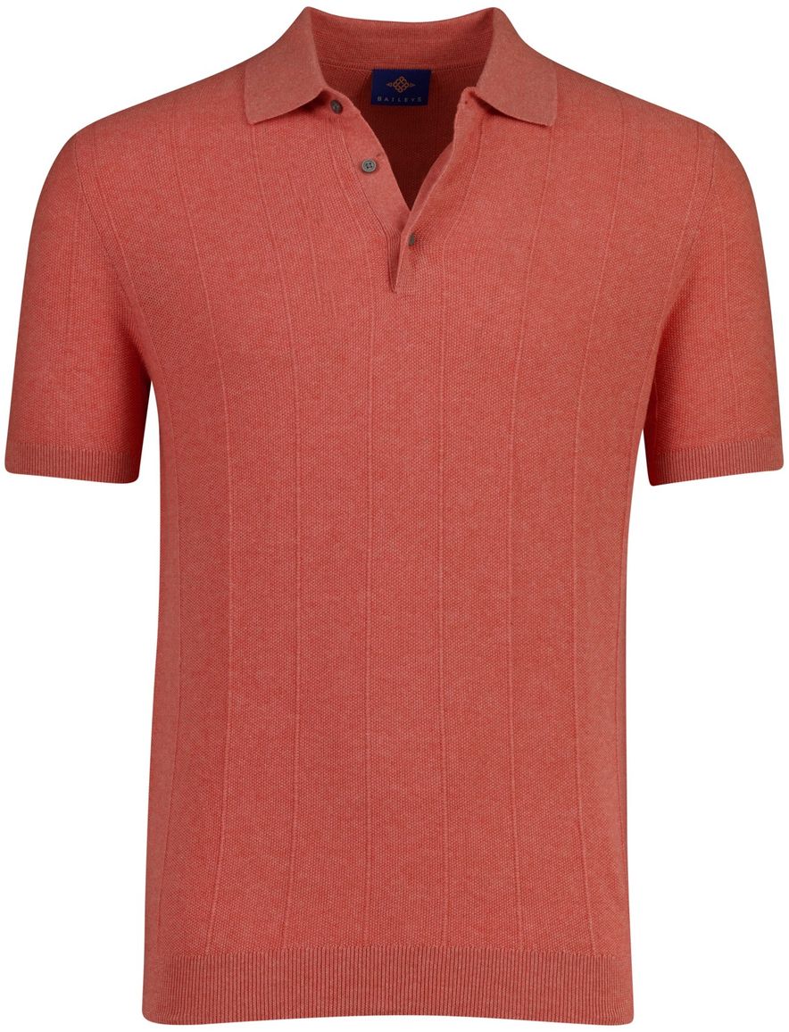 Polo oranje knitted Baileys textuur gestreept 3 knoops