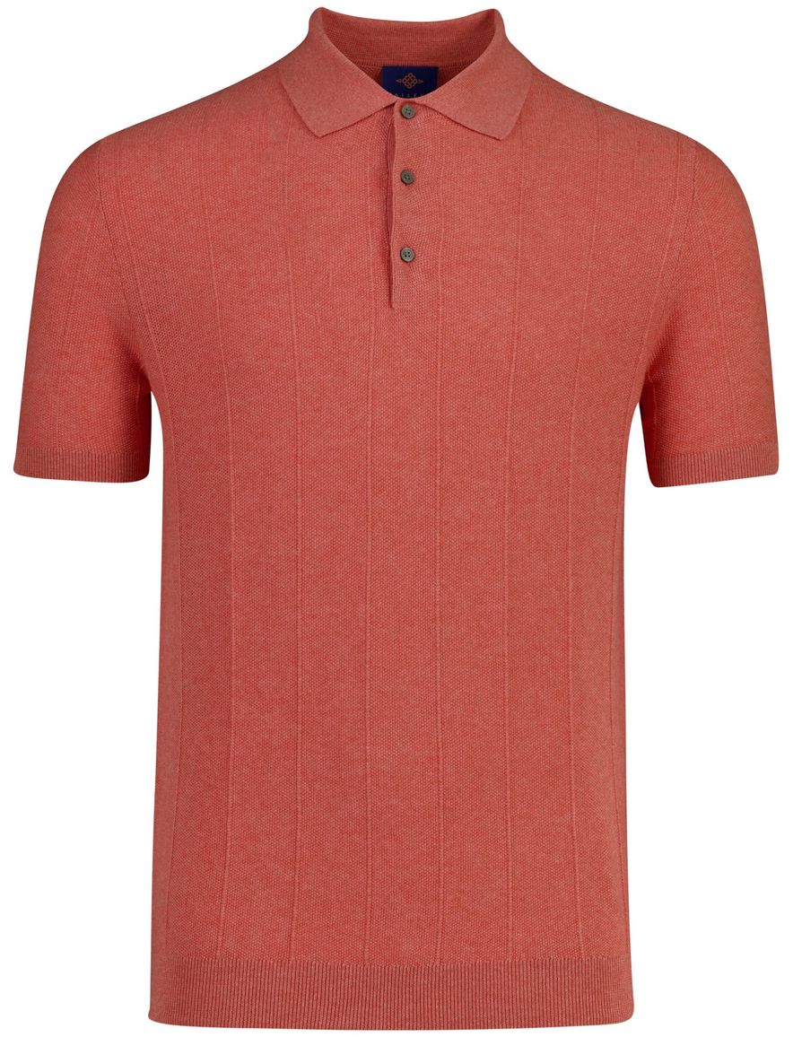 Polo oranje knitted Baileys textuur gestreept 3 knoops