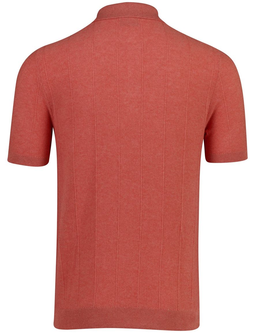 Polo oranje knitted Baileys textuur gestreept 3 knoops