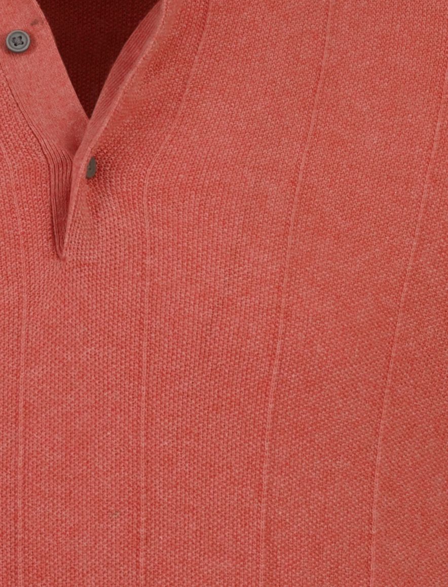 Polo oranje knitted Baileys textuur gestreept 3 knoops