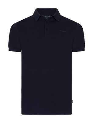 Cavallaro Cavallaro Darione Polo donkerblauw korte mouw 3 knopen