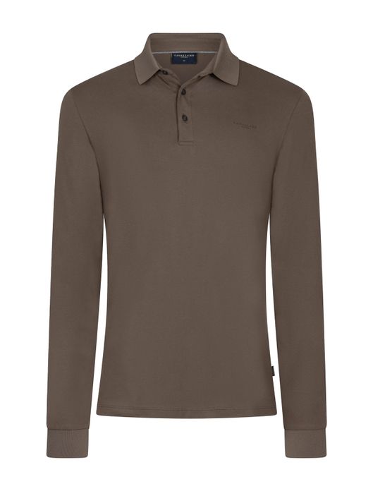 Cavallaro Basso Polo donker bruin lange mouw