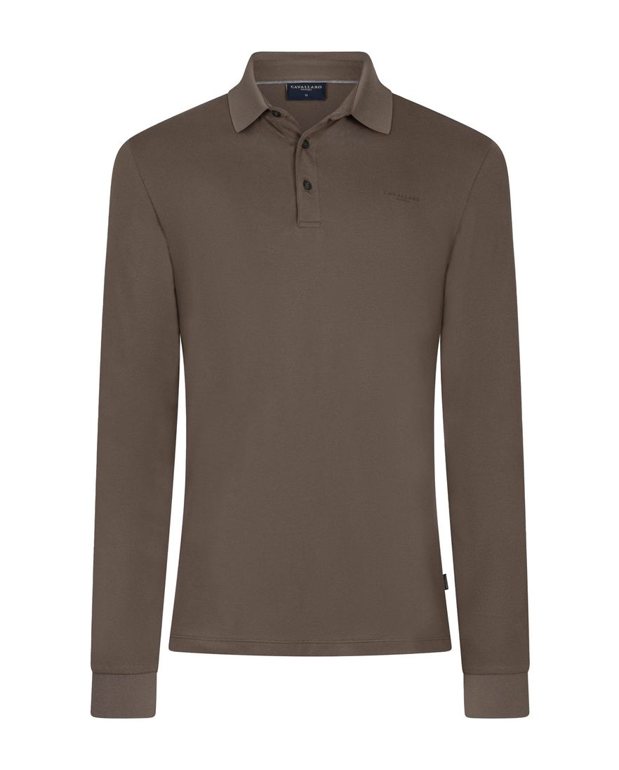 Cavallaro Napoli polo lange mouw bruin