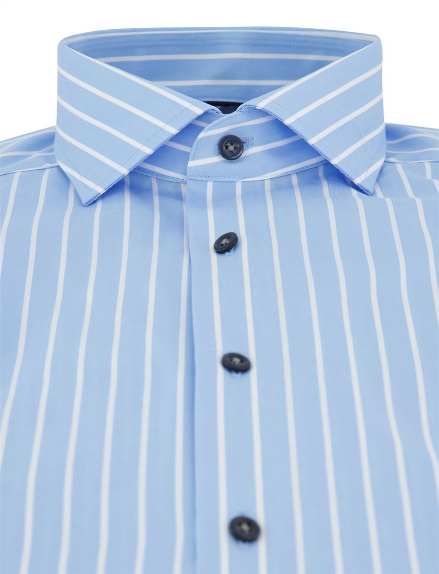 Olymp Luxor Modern Fit business overhemd blauw gestreept