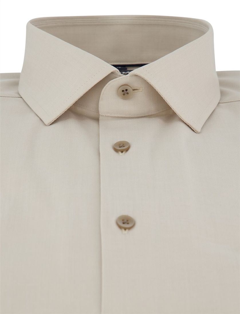 Overhemd beige normale fit Olymp semi wide spread