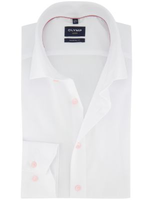 Olymp Profuomo das van zijde in zandkleur met blauwe bloemenprint