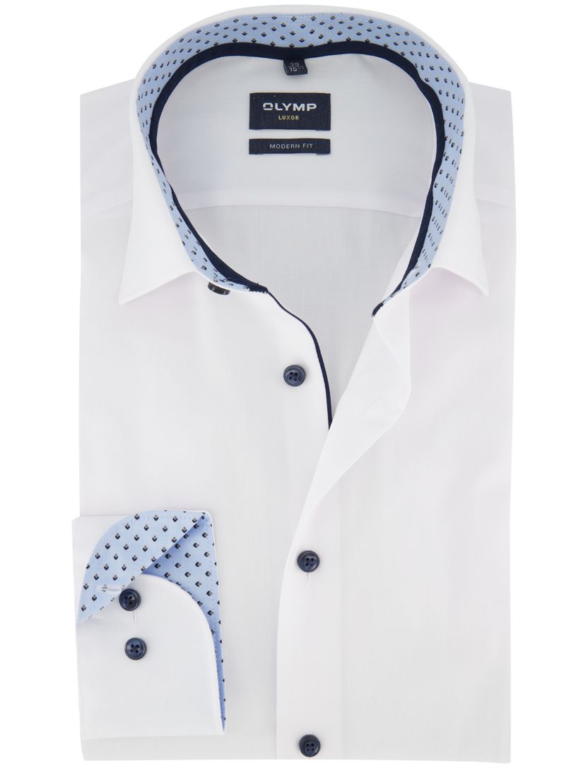 Katoenen zakelijk overhemd Olymp Luxor Modern Fit wit