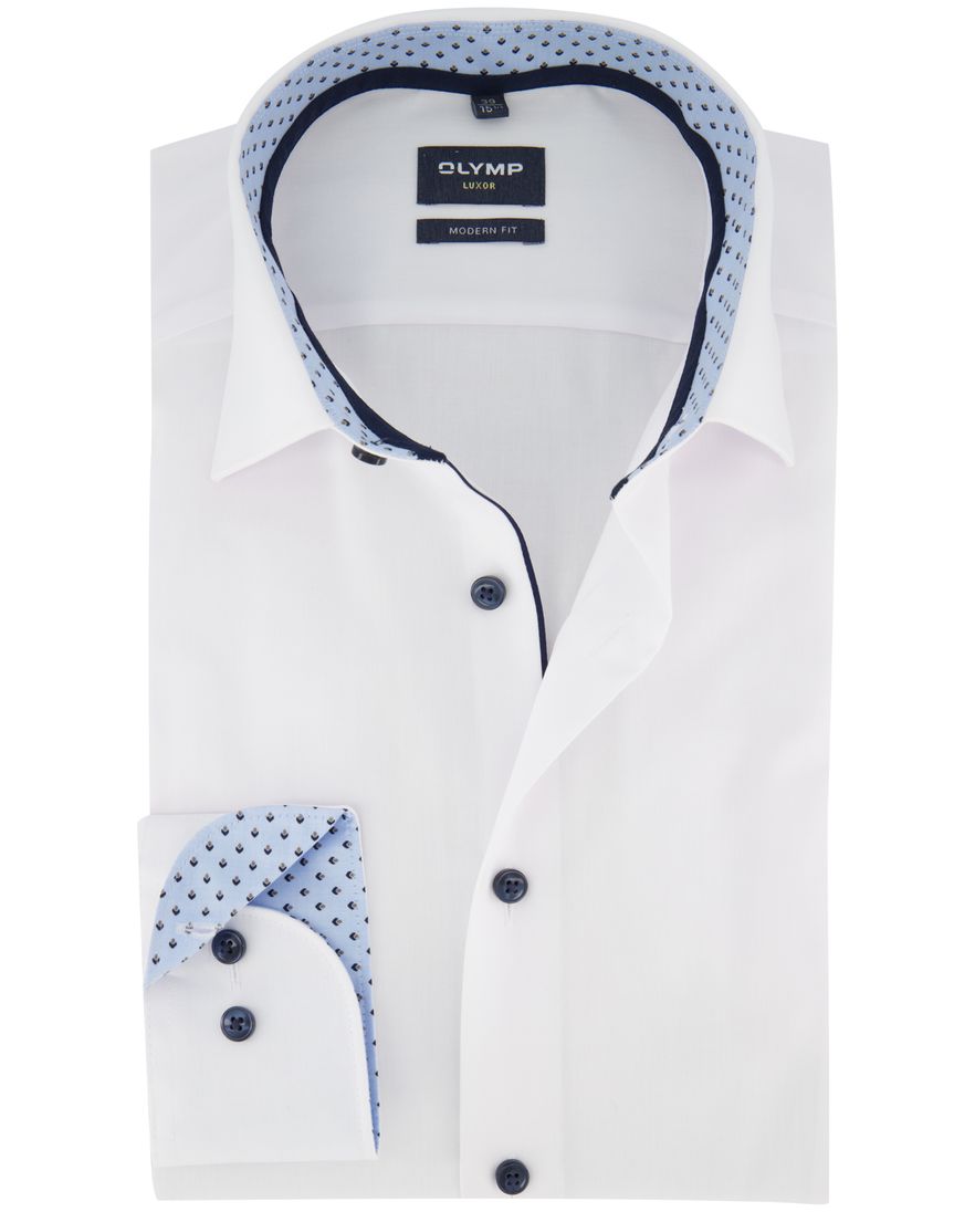 Wit overhemd Olymp normale fit strijkvrij