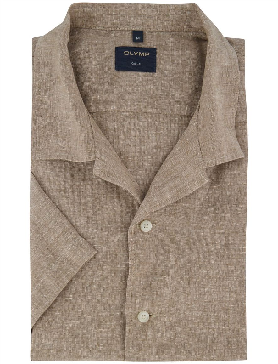 Olymp overhemd beige gemeleerd normale fit