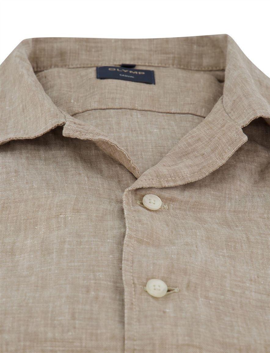 Olymp overhemd beige gemeleerd normale fit