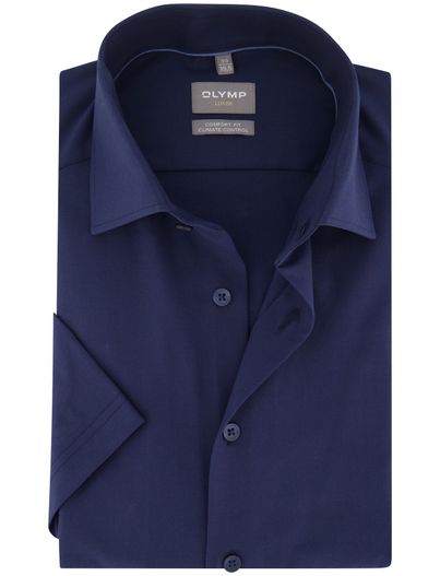 Olymp Roze overhemd korte mouw semi-wide collar Olymp Comfort fit