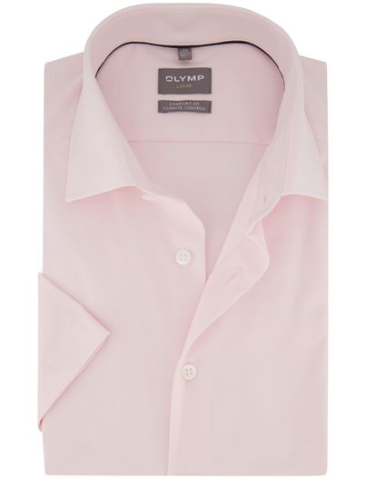 Olymp Navy overhemd korte mouw semi-wide collar Olymp Comfort fit