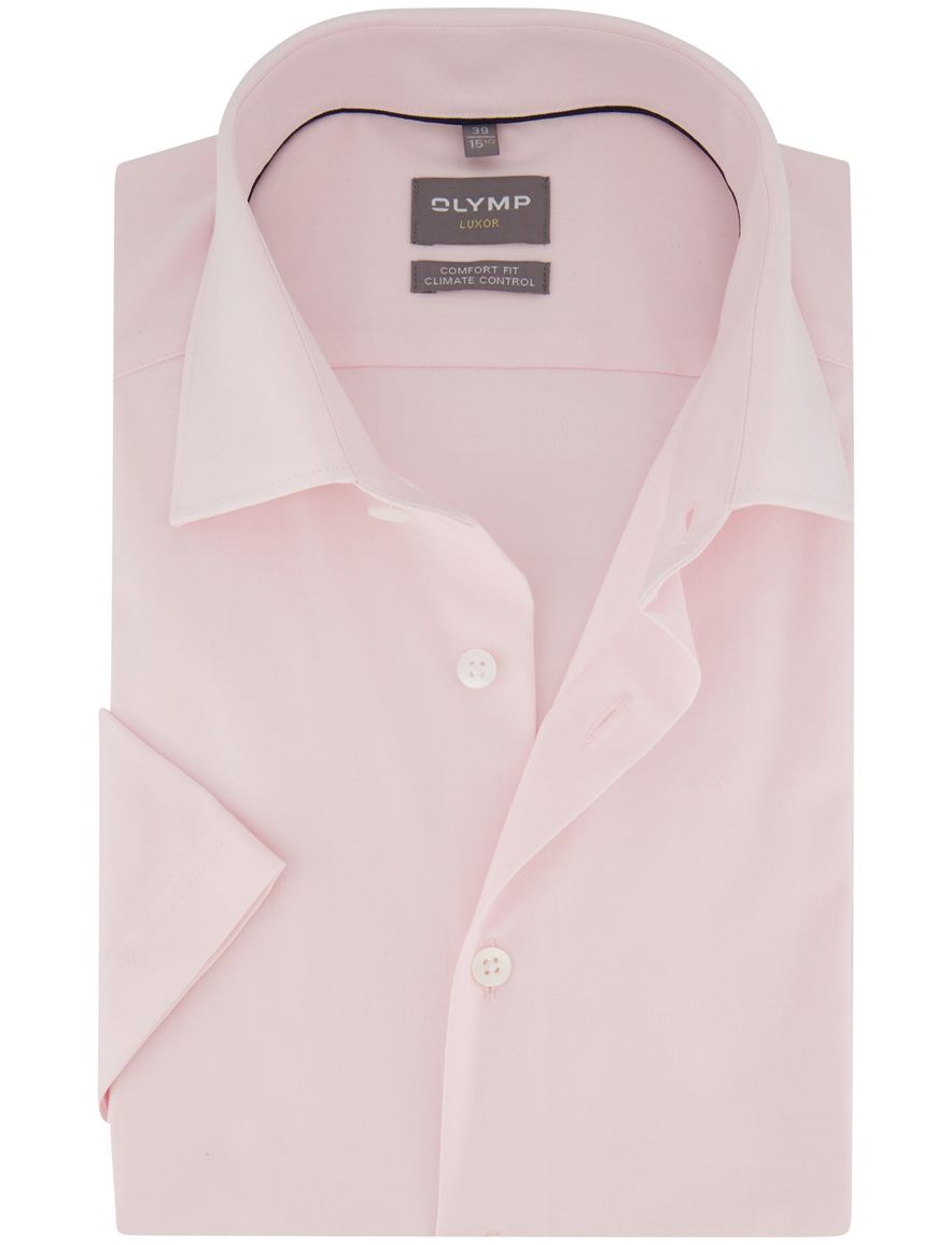 Overhemd met korte mouw Olymp wijde fit katoen roze