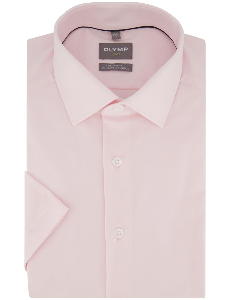 Overhemd met korte mouw Olymp wijde fit katoen roze
