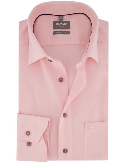 Olymp Roze overhemd semi-wide collar Olymp Comfort fit