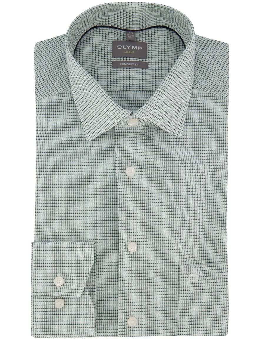 Olymp Luxor Comfort fit overhemd groen geprint