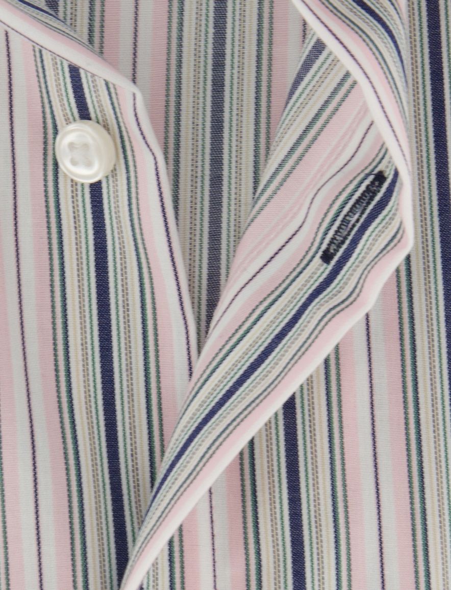 Olymp overhemd roze blauw gestreept wijde fit