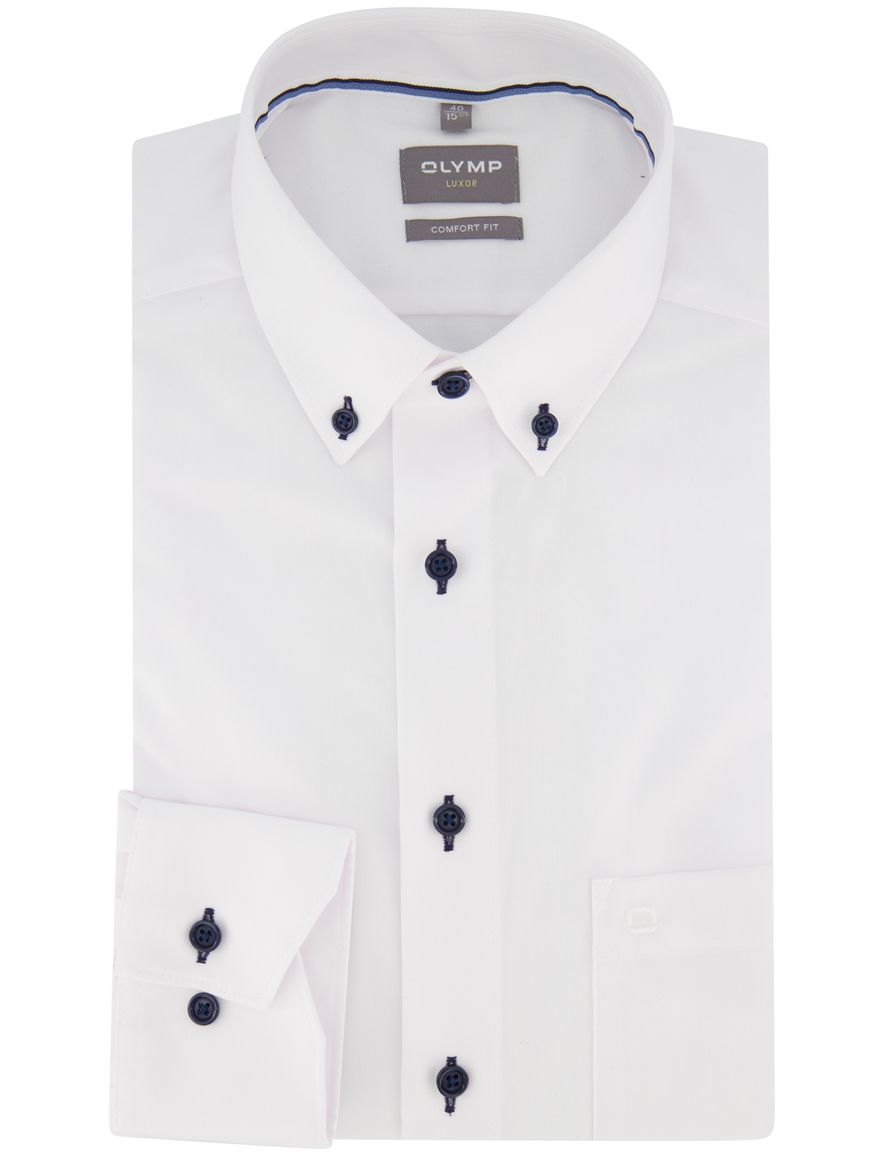 Overhemd met zwarte knopen Olymp comfort fit met borstzak