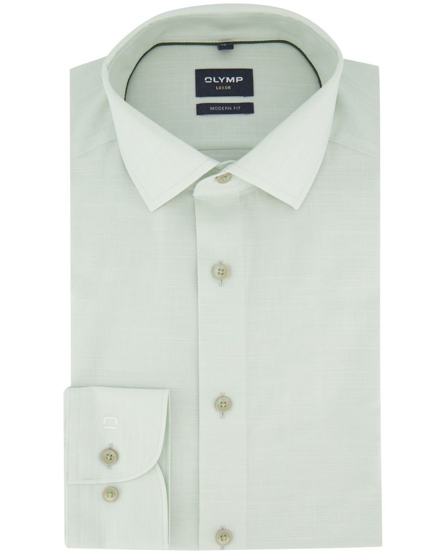 Lichtgroen overhemd semi wide spread boord normale fit