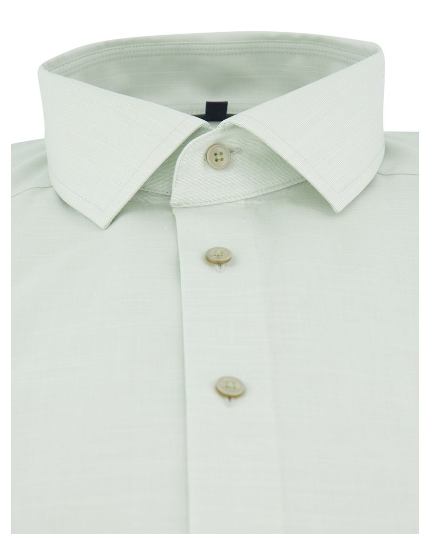 Lichtgroen overhemd semi wide spread boord normale fit